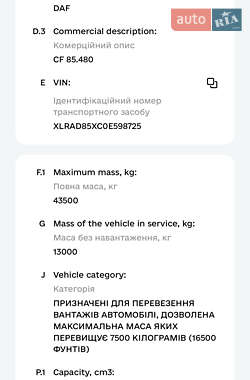 Самосвал DAF CF 2003 в 