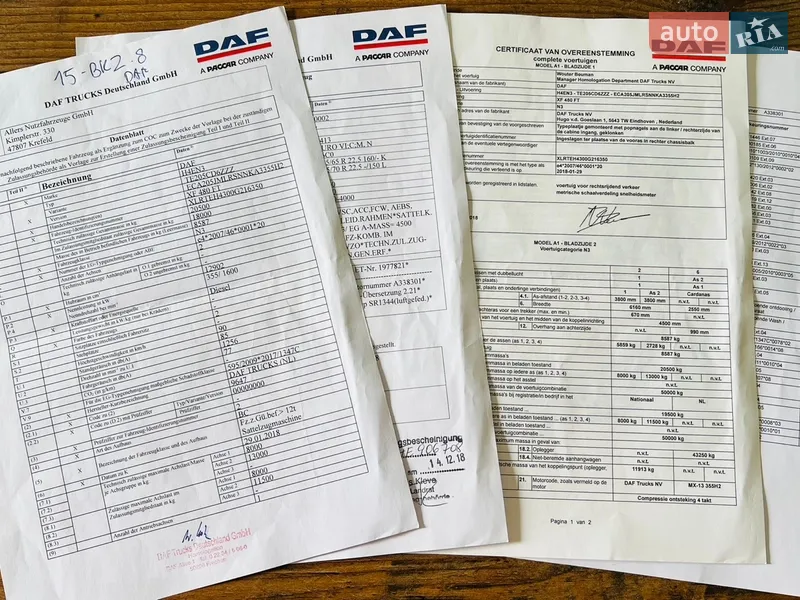 Тягач DAF XF 106 2018 в Ковеле документ 5 фото Тягач DAF XF 106 2018 в Ковеле документ