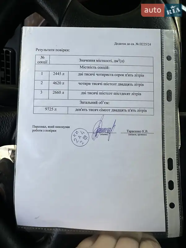 Бензовоз DAF XF 95 2003 в Киеве документ