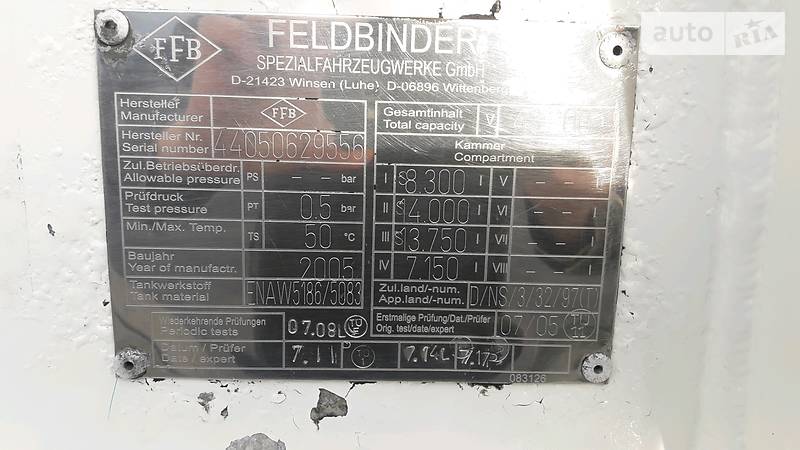 Цистерна напівпричіп Feldbinder FFB 2005 в Вінниці