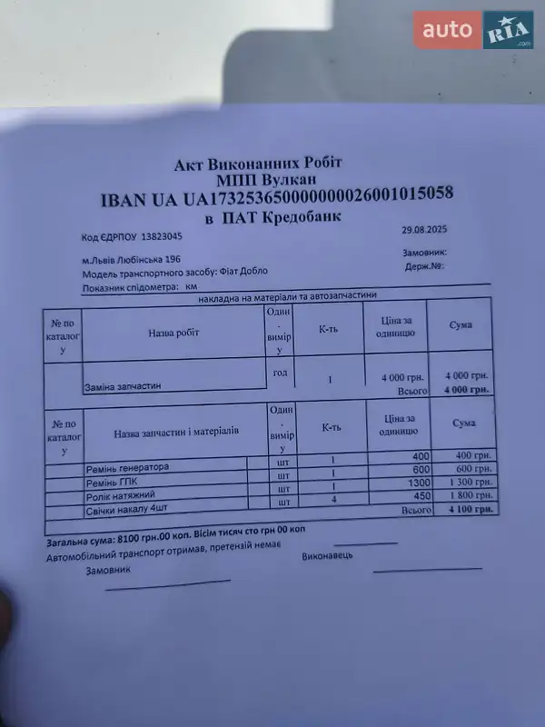Минивэн Fiat Doblo 2006 в Петропавловке документ 2 фото Минивэн Fiat Doblo 2006 в Петропавловке документ