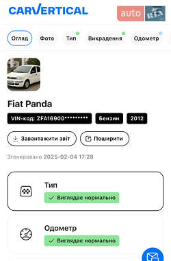 Хэтчбек Fiat Panda 2012 в Луцке