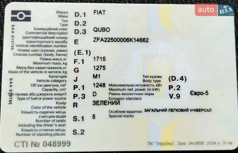 Мінівен Fiat Qubo 2017 в Миколаєві документ 2 фото Мінівен Fiat Qubo 2017 в Миколаєві документ