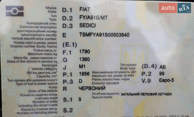 Позашляховик / Кросовер Fiat Sedici 2010 в Харкові