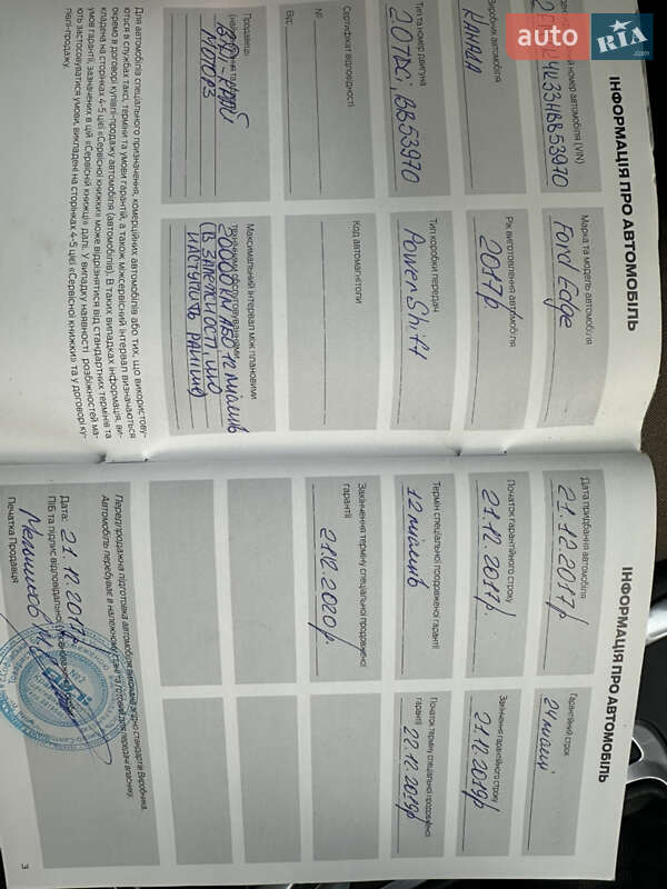 Позашляховик / Кросовер Ford Edge 2017 в Черкасах