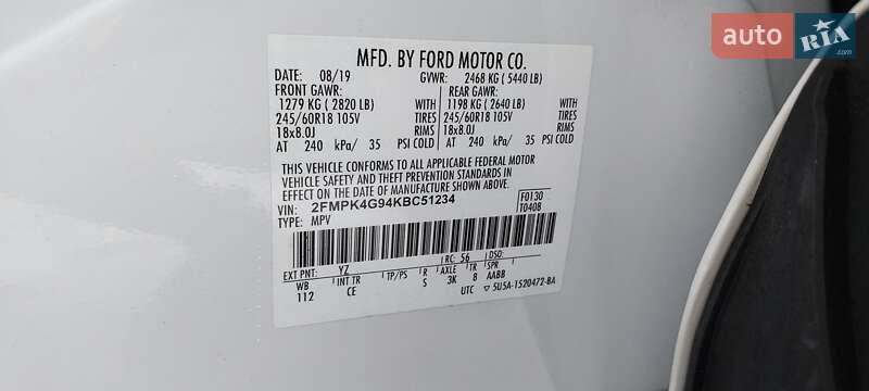 Позашляховик / Кросовер Ford Edge 2019 в Дубні фото 26 Позашляховик / Кросовер Ford Edge 2019 в Дубні