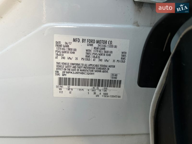 Внедорожник / Кроссовер Ford Edge 2017 в Львове