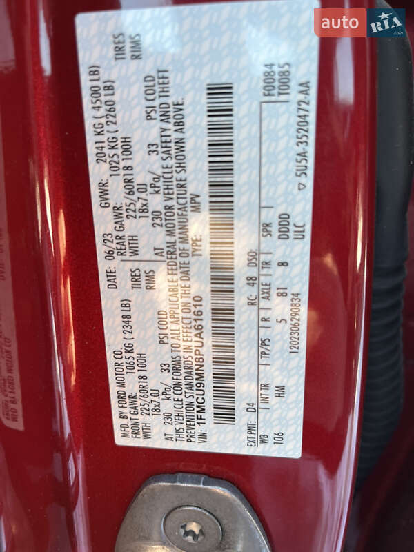 Позашляховик / Кросовер Ford Escape 2023 в Львові фото 20 Позашляховик / Кросовер Ford Escape 2023 в Львові