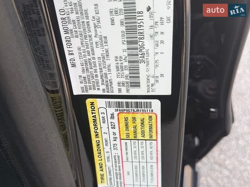 Седан Ford Fusion 2018 в Харькове