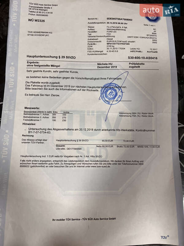 Минивэн Ford Transit Custom 2015 в Самборе