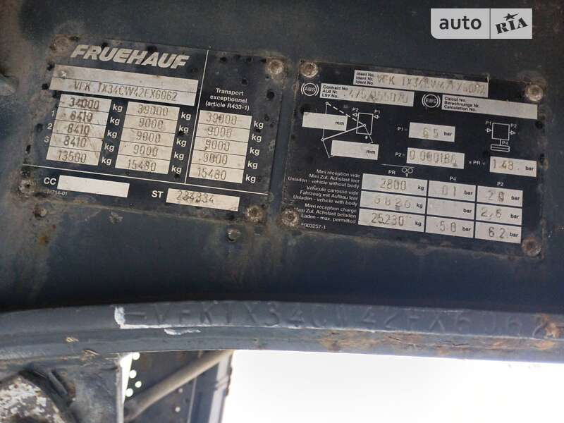 Тентованный борт (штора) - полуприцеп Fruehauf T34 2005 в Згуровке
