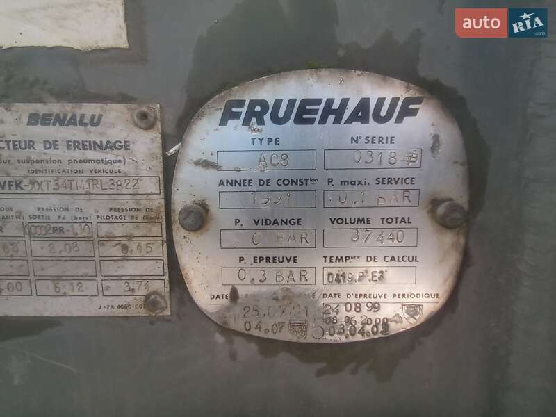 Цистерна полуприцеп Fruehauf T34 1991 в Ужгороде