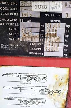 Контейнеровоз полуприцеп Fruehauf T34T1RP 1998 в 