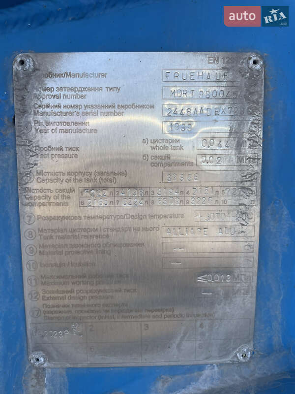 Цистерна Fruehauf TF34 1999 в Луцке