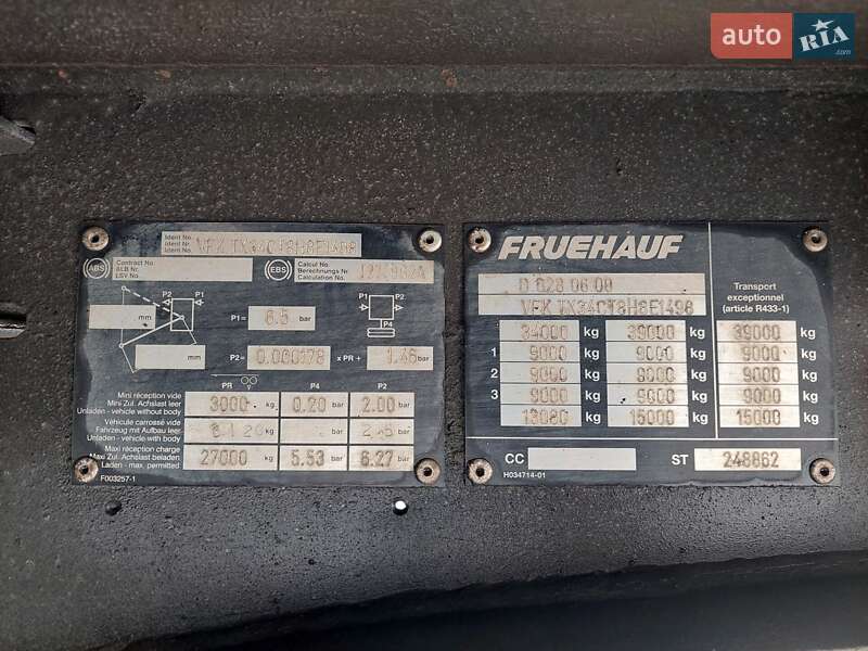 Тентований борт (штора) - напівпричіп Fruehauf TX 34 2009 в Черкасах фото 15 Тентований борт (штора) - напівпричіп Fruehauf TX 34 2009 в Черкасах