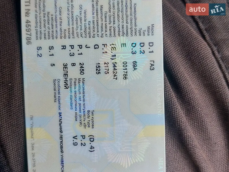 Внедорожник / Кроссовер ГАЗ 69 1971 в Киеве документ
