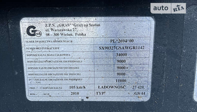 Самосвал полуприцеп GRAS BPW 2010 в Ковеле фото 11 Самосвал полуприцеп GRAS BPW 2010 в Ковеле