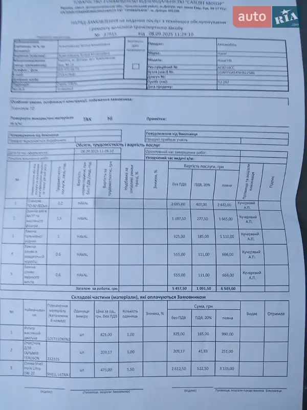 Внедорожник / Кроссовер Haval H6 2022 в Днепре документ