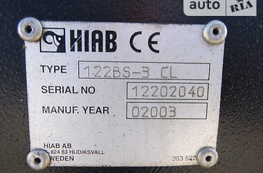 Кран-маніпулятор HIAB 122 2003 в Луцьку