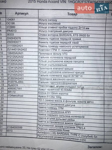 Седан Honda Accord 2014 в Днепре