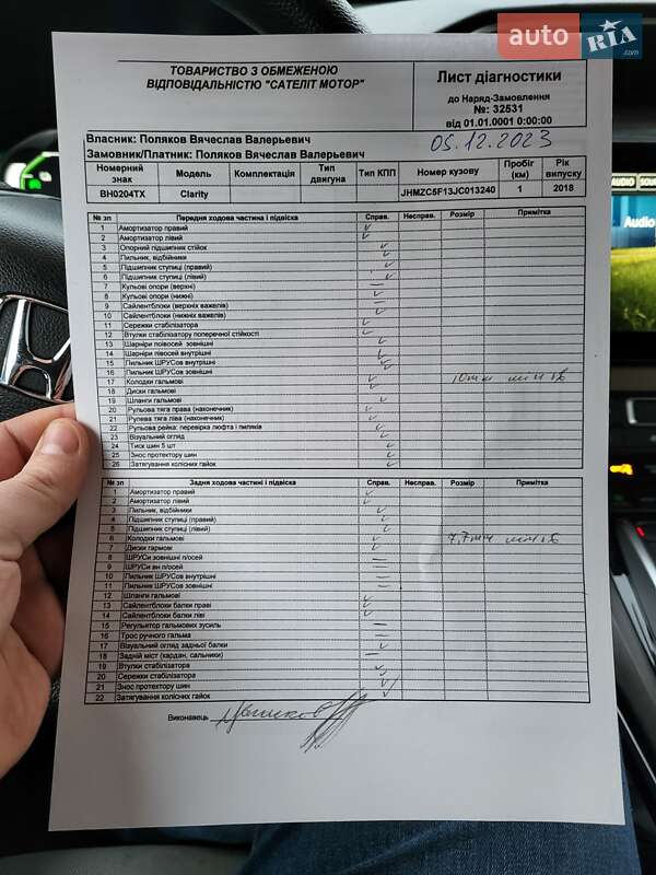 Седан Honda Clarity 2018 в Дніпрі