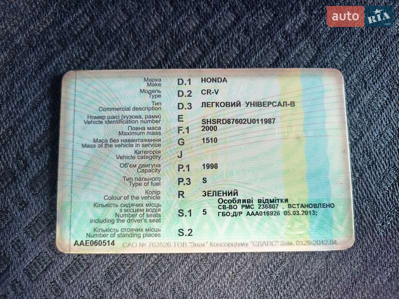 Внедорожник / Кроссовер Honda CR-V 2002 в Киеве