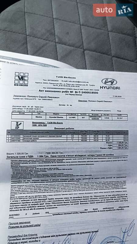 Седан Hyundai Elantra 2016 в Звягеле