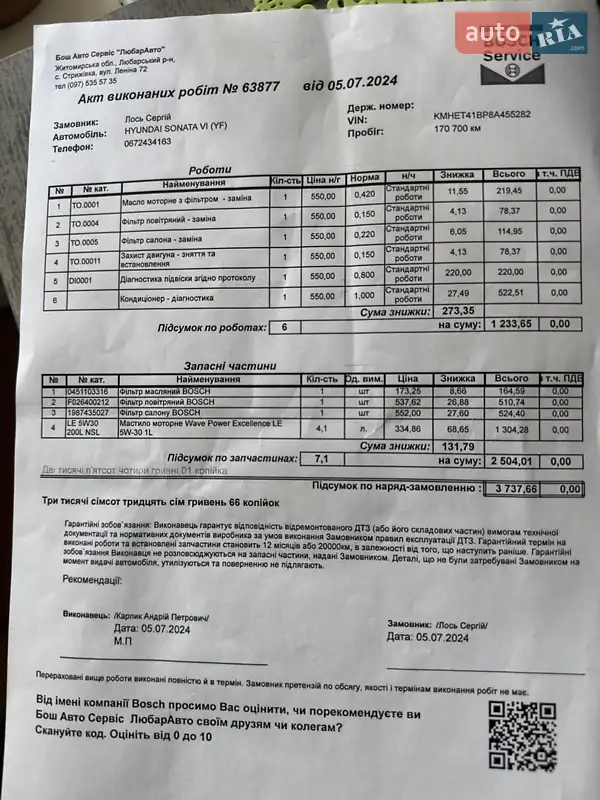 Седан Hyundai Sonata 2007 в Киеве документ