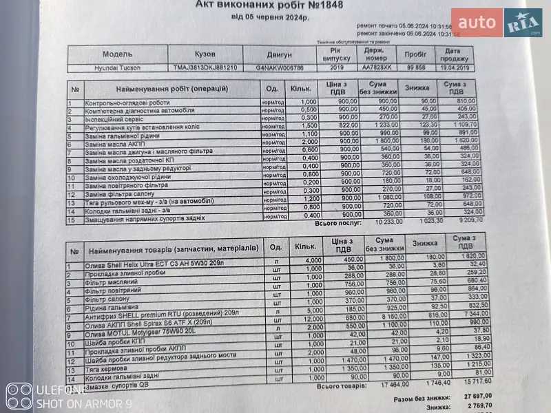 Позашляховик / Кросовер Hyundai Tucson 2019 в Києві документ