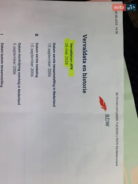 Внедорожник / Кроссовер Hyundai Tucson 2006 в Полтаве документ