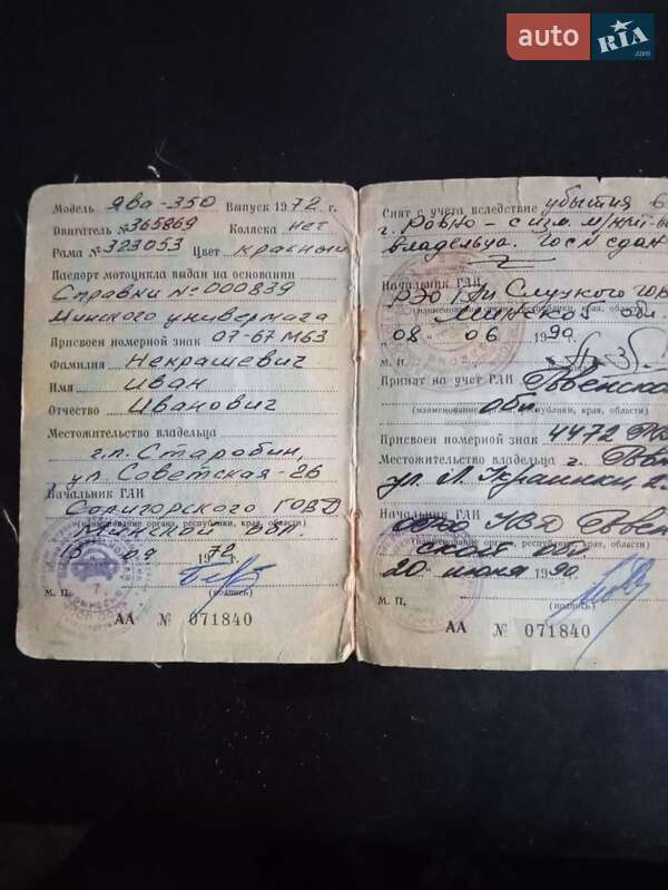 Мотоцикл Спорт-туризм Jawa 350 1972 в Ровно