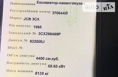 Экскаватор погрузчик JCB 3CX 1995 в Теплике