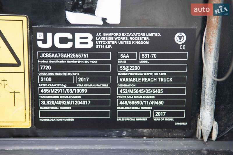 Подъемник телескопический JCB 531-70 2017 в Житомире фото 12 Подъемник телескопический JCB 531-70 2017 в Житомире