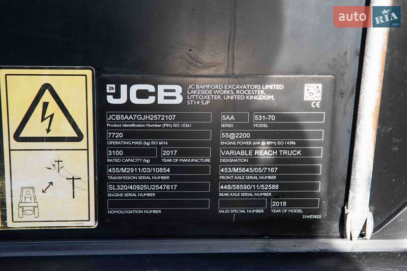 Подъемник телескопический JCB 531-70 2017 в Житомире фото 7 Подъемник телескопический JCB 531-70 2017 в Житомире