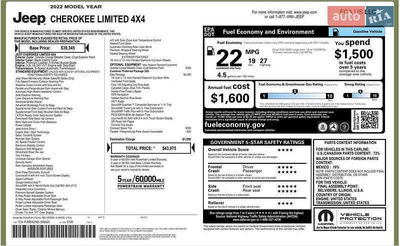 Позашляховик / Кросовер Jeep Cherokee 2022 в Хмельницькому