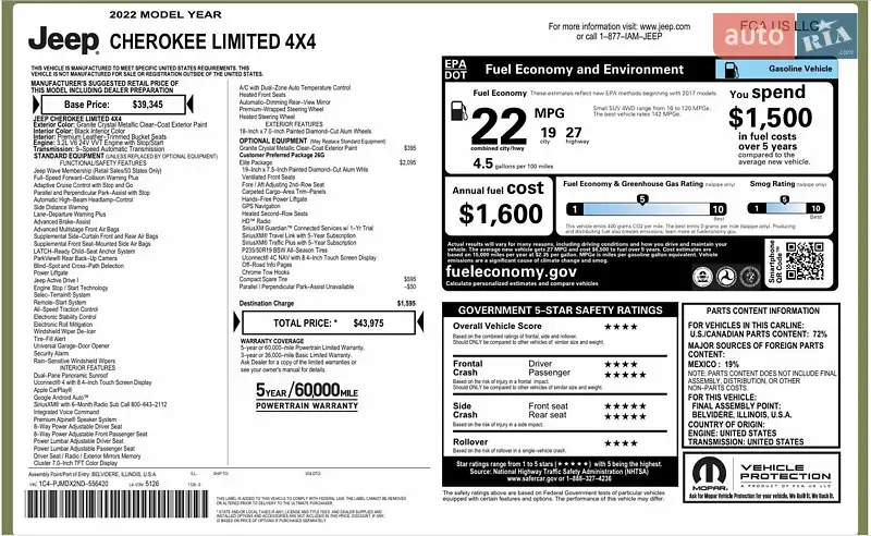 Позашляховик / Кросовер Jeep Cherokee 2022 в Хмельницькому документ