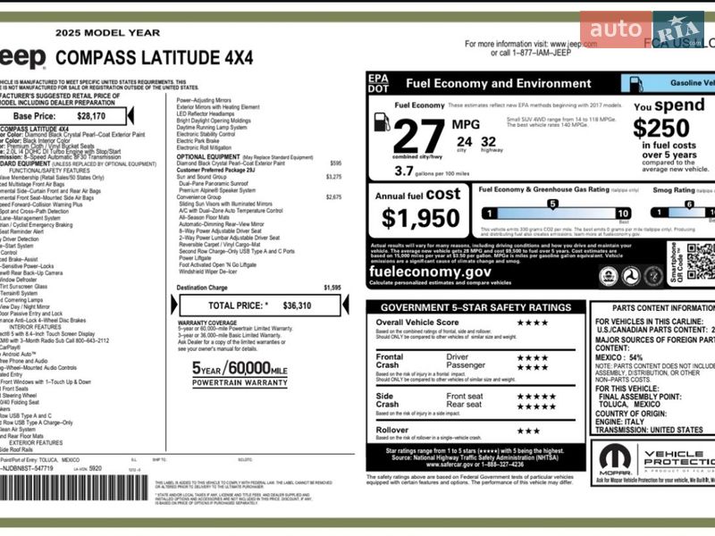 Внедорожник / Кроссовер Jeep Compass 2024 в Полтаве фото 37 Внедорожник / Кроссовер Jeep Compass 2024 в Полтаве
