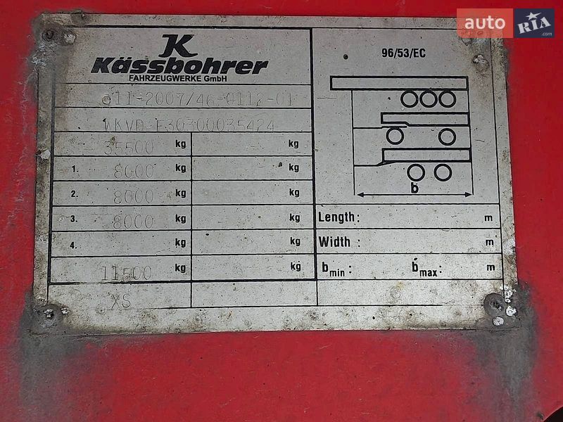 Бортовой полуприцеп Kassbohrer Maxima 2011 в Львове