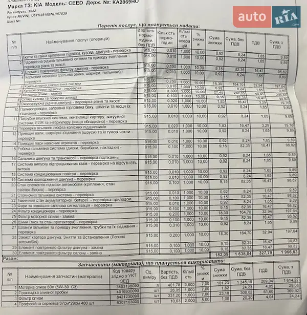 Хетчбек Kia Ceed 2022 в Києві документ 9 фото Хетчбек Kia Ceed 2022 в Києві документ