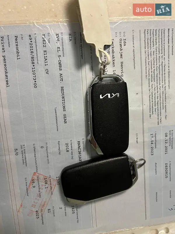 Внедорожник / Кроссовер Kia EV6 2021 в Ровно документ