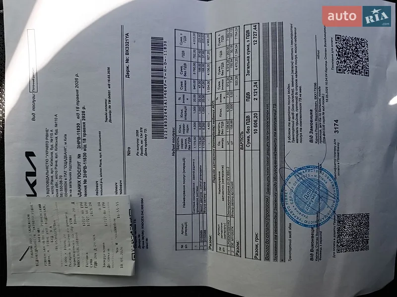Внедорожник / Кроссовер Kia Niro 2020 в Ровно документ