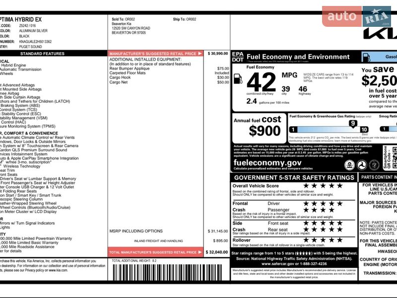 Седан Kia Optima 2017 в Киеве