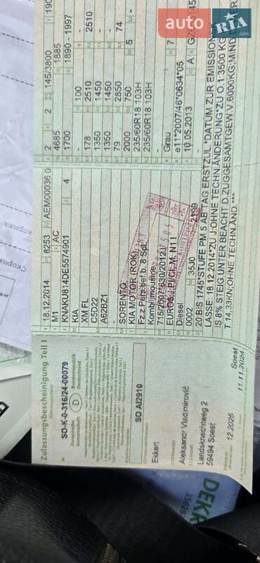 Внедорожник / Кроссовер Kia Sorento 2014 в Стрые фото 36 Внедорожник / Кроссовер Kia Sorento 2014 в Стрые