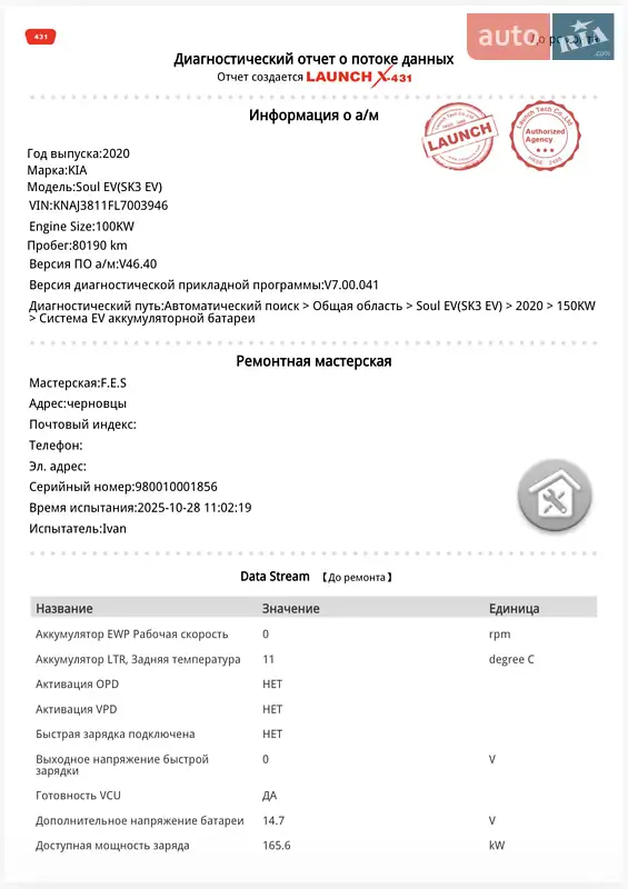 Внедорожник / Кроссовер Kia Soul 2019 в Черновцах документ 2 фото Внедорожник / Кроссовер Kia Soul 2019 в Черновцах документ