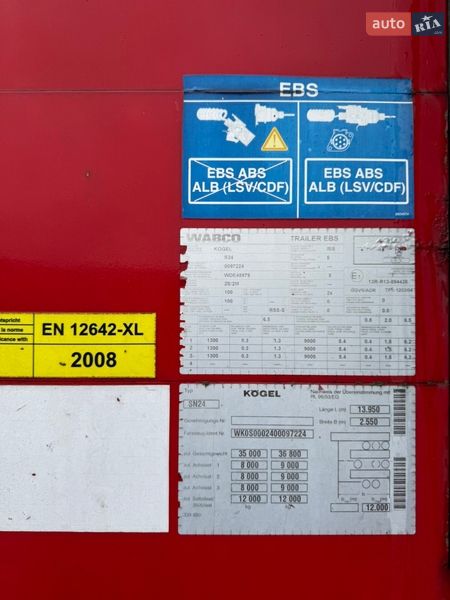 Тентованный борт (штора) - полуприцеп Kogel S 24 2008 в Львове