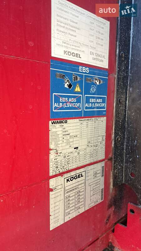 Тентований борт (штора) - напівпричіп Kogel SN 24 2011 в Києві