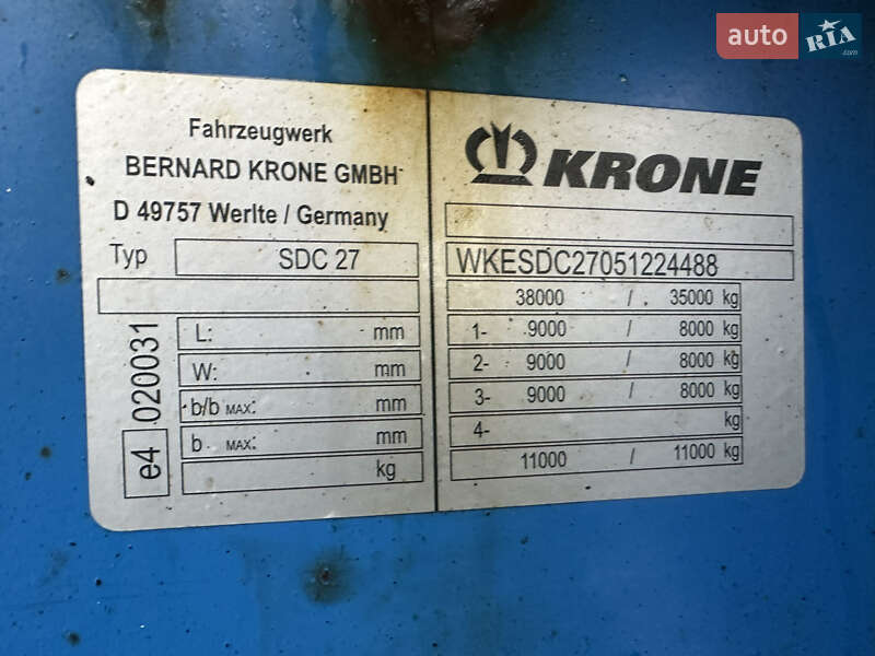 Контейнеровоз полуприцеп Krone SDC 27 2004 в Иршаве