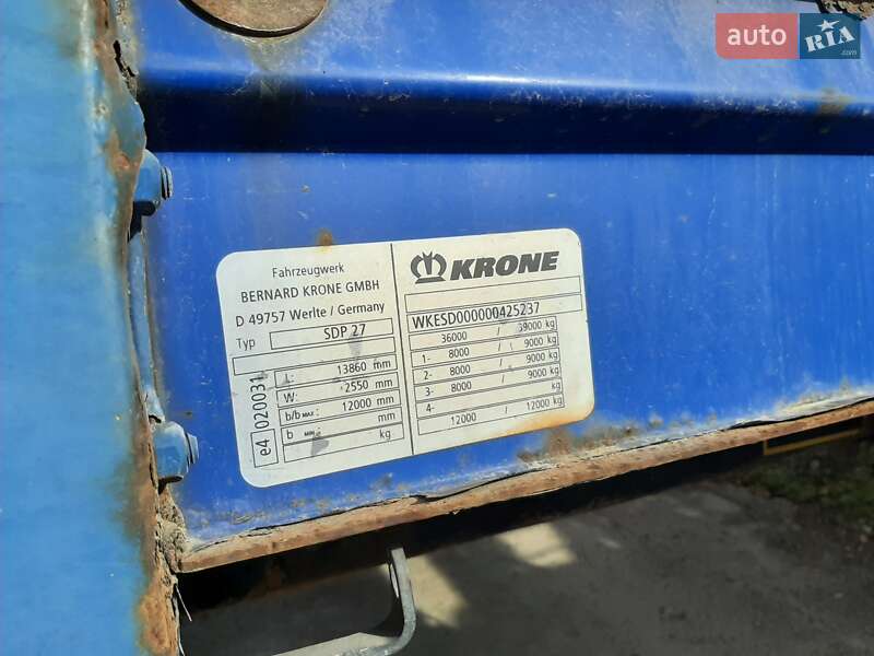 Тентований борт (штора) - напівпричіп Krone SDP 27 2008 в Івано-Франківську