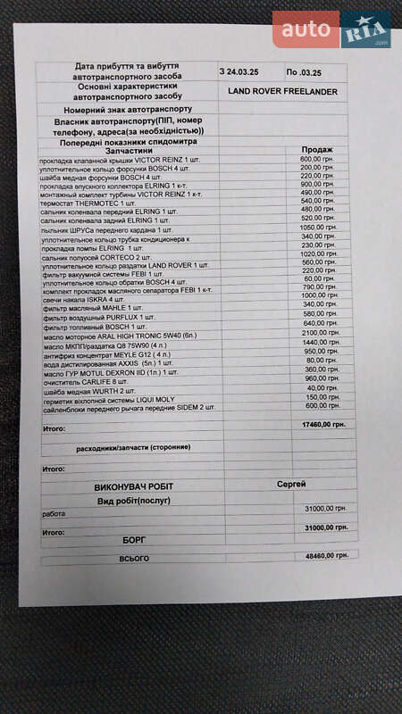 Позашляховик / Кросовер Land Rover Freelander 2002 в Миколаєві
