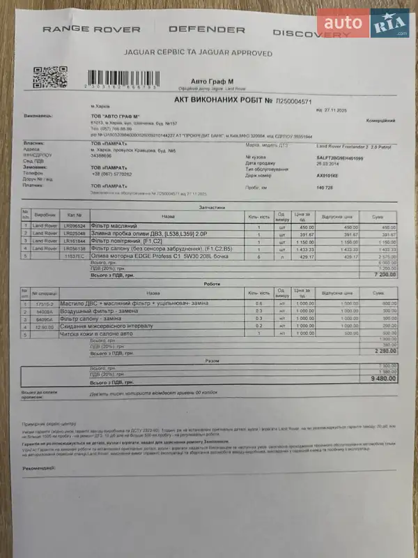 Внедорожник / Кроссовер Land Rover Freelander 2014 в Харькове документ